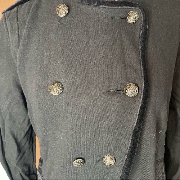 American Eagle Women’s Black Double Breasted Military Band Jacket Large - Picture 5 of 14